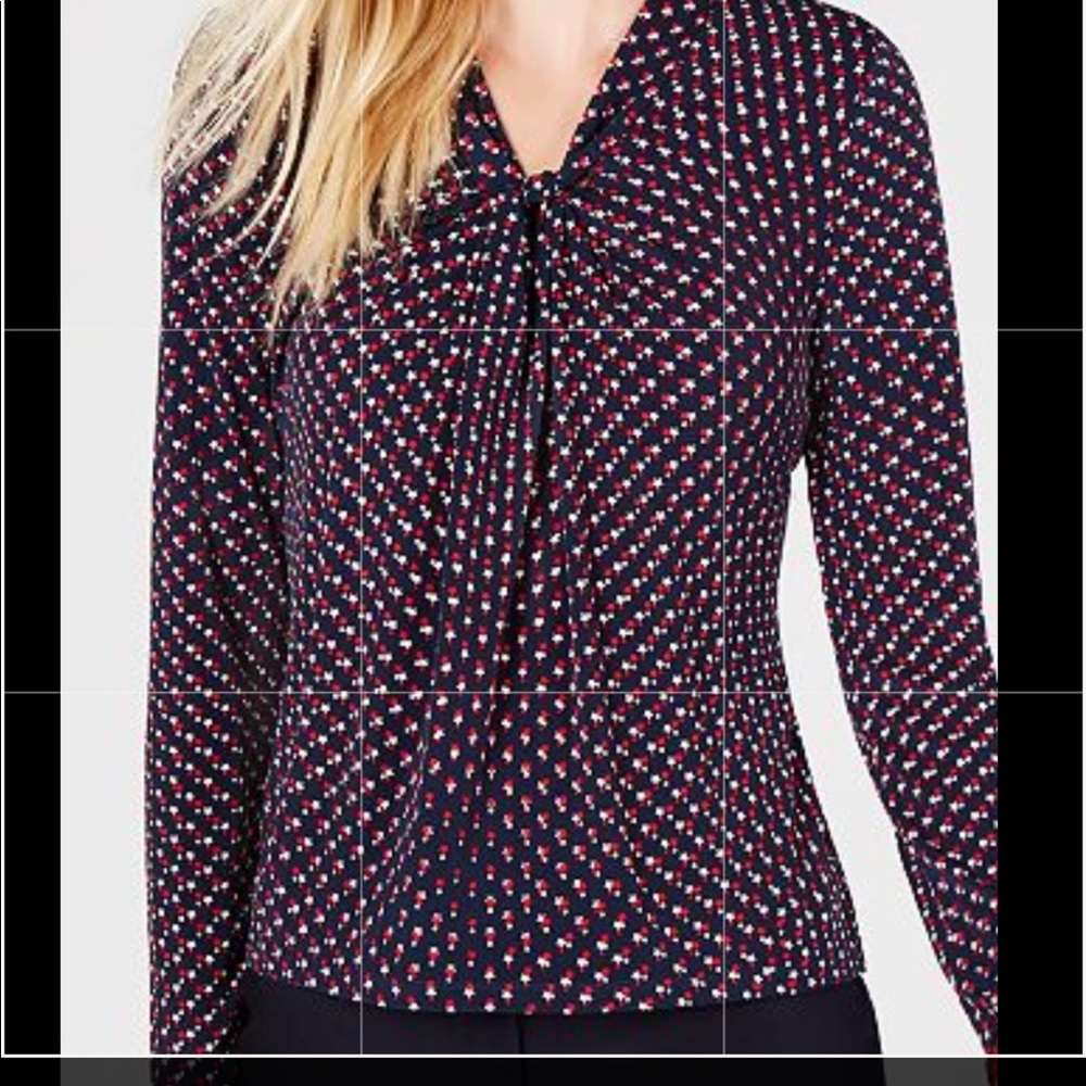 Tommy Hilfiger printed twist neck top